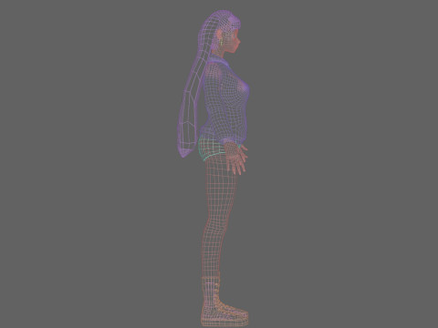 Cute anime girl V28256 3D Model