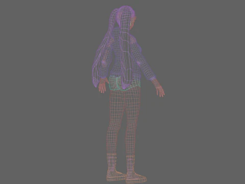 Cute anime girl V28256 3D Model