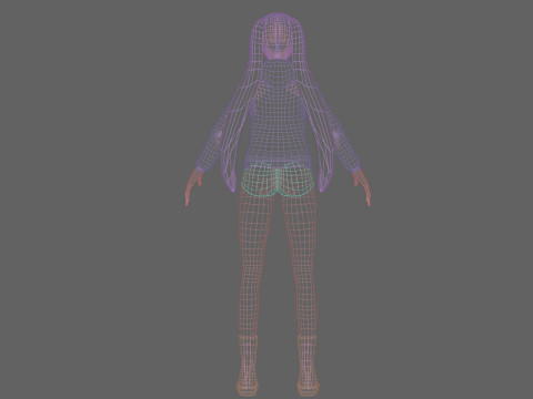 Cute anime girl V28256 3D Model
