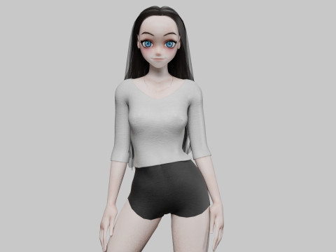 Cute Basic girl V30321 Model 3D