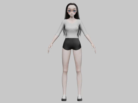 Cute Basic girl V30321 3D Model