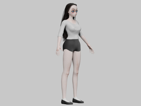 Cute Basic girl V30321 Model 3D