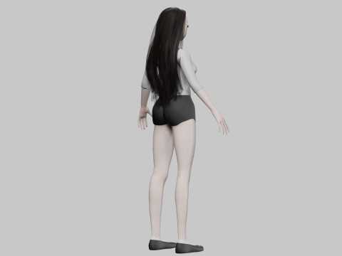 Cute Basic girl V30321 Model 3D