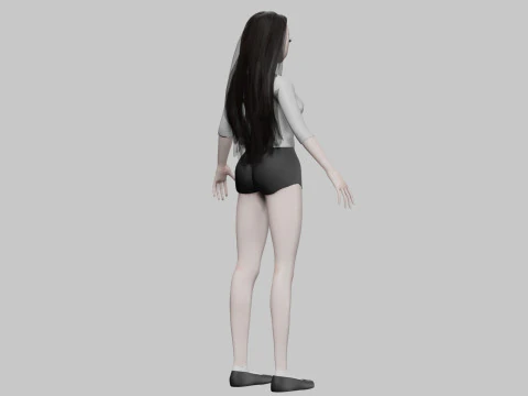Cute Basic girl V30321 3D Model