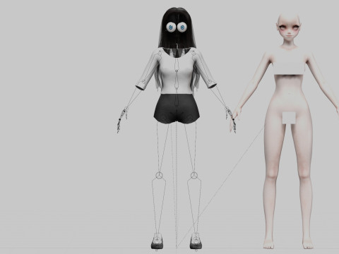 Cute Basic girl V30321 Model 3D