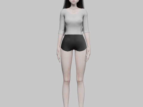 Cute Basic girl V30321 Model 3D