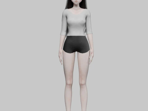 Cute Basic girl V30321 3D Model