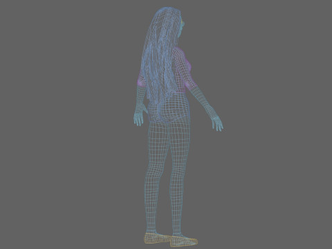 Cute Basic girl V30321 Model 3D
