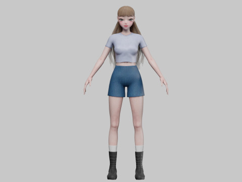Cute Beautiful girl V29482 3D Model