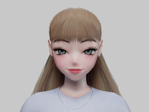 Cute Beautiful girl V29482 3D Model
