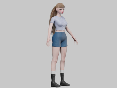 Cute Beautiful girl V29482 3D Model