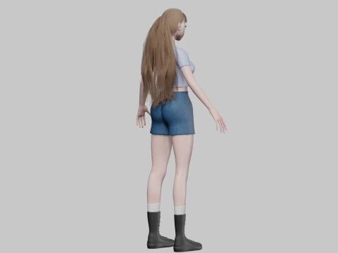 Cute Beautiful girl V29482 3D Model