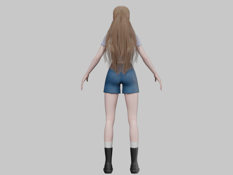 Cute Beautiful girl V29482 3D Model