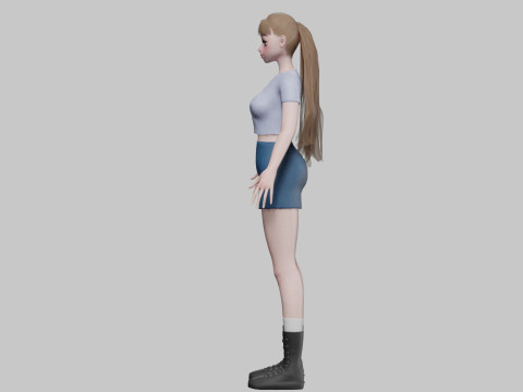 Cute Beautiful girl V29482 3D Model