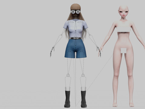 Cute Beautiful girl V29482 3D Model