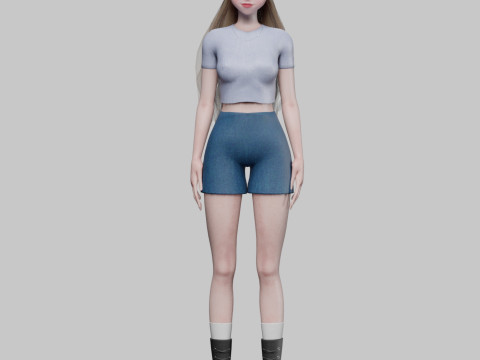 Cute Beautiful girl V29482 3D Model