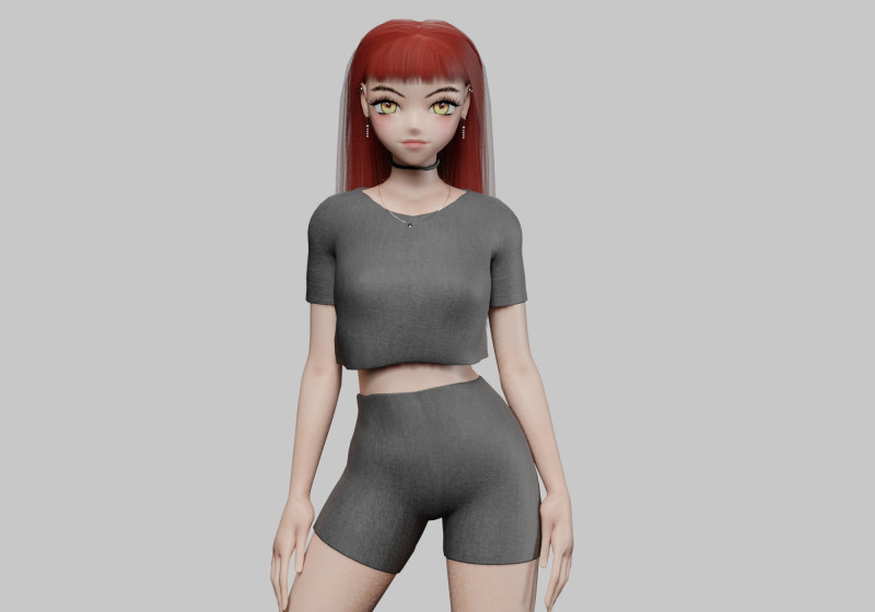 Cute Cartoon girl V31419 3D Модель .c4d .max .obj .3ds .fbx .stl .blend