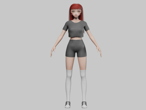 Cute Cartoon girl V31419 3D Модель