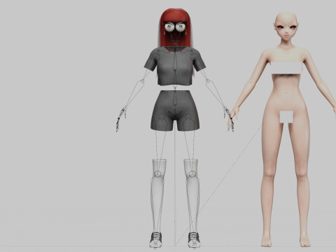 Cute Cartoon girl V31419 3D Модель