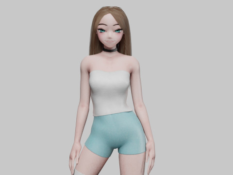 Cute classic girl V31201 3D Model