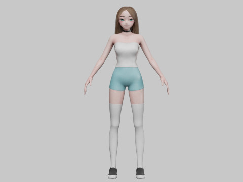 Cute classic girl V31201 3D Model
