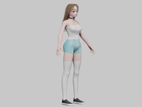 Cute classic girl V31201 3D Model
