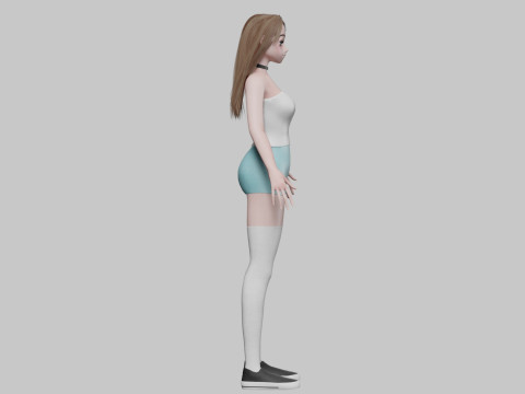 Cute classic girl V31201 3D Model