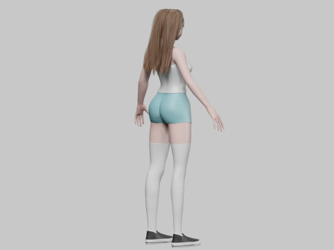 Cute classic girl V31201 3D Model