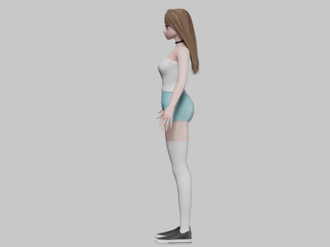 Cute classic girl V31201 3D Model