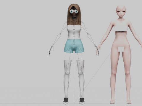 Cute classic girl V31201 3D Model