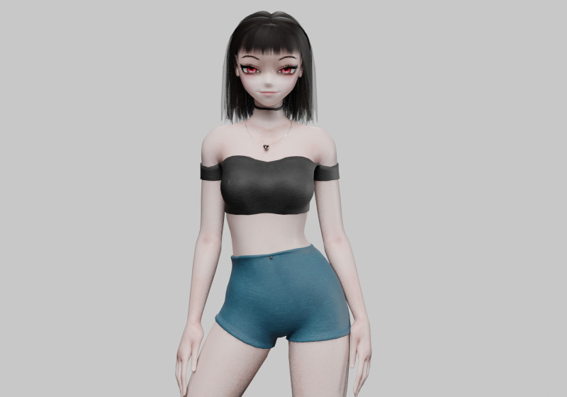Cute cool girl V31262 3D Model .c4d .max .obj .3ds .fbx .stl .blend 
