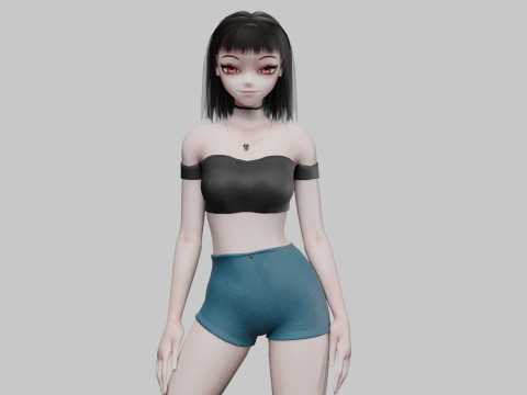 Cute cool girl V31262 3D-Modell