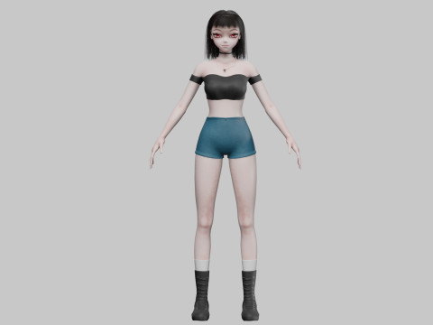 Cute cool girl V31262 3D Model
