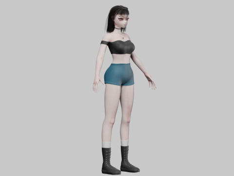 Cute cool girl V31262 3D Model