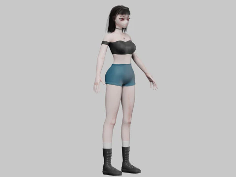 Cute cool girl V31262 3D Model