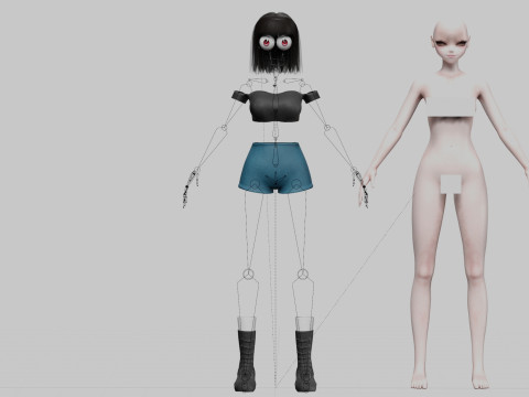 Cute cool girl V31262 3D Model