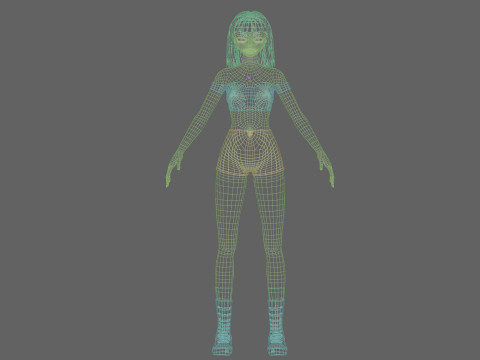 Cute cool girl V31262 3D Model