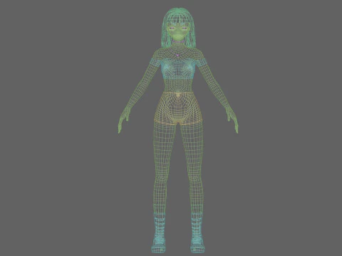 Cute cool girl V31262 3D Model
