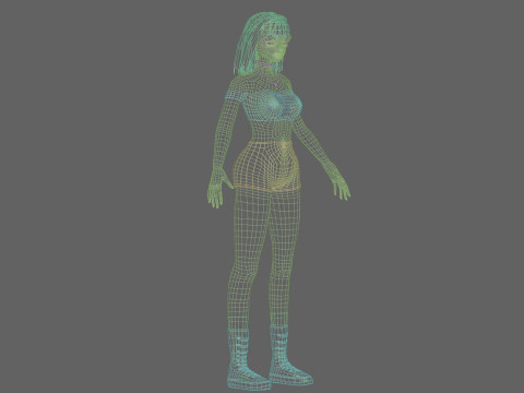 Cute cool girl V31262 3D Model