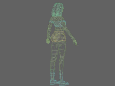 Cute cool girl V31262 3D Model