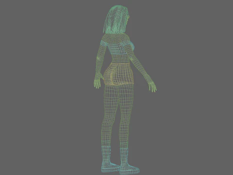 Cute cool girl V31262 3D Model