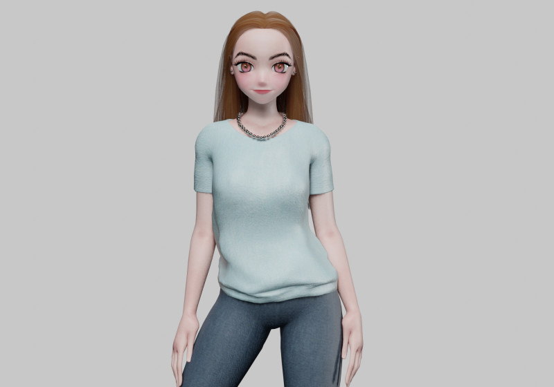 Cute Standard girl V31589 Model 3D .c4d .max .obj .3ds .fbx .stl .blend 