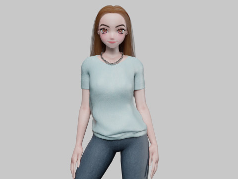 Cute Standard girl V31589 3D 模型