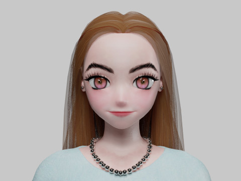 Cute Standard girl V31589 Model 3D