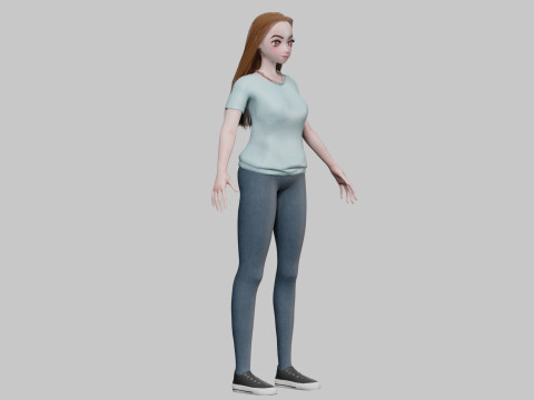 Cute Standard girl V31589 Model 3D