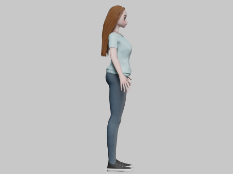 Cute Standard girl V31589 Model 3D