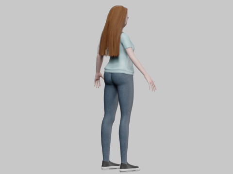 Cute Standard girl V31589 Model 3D