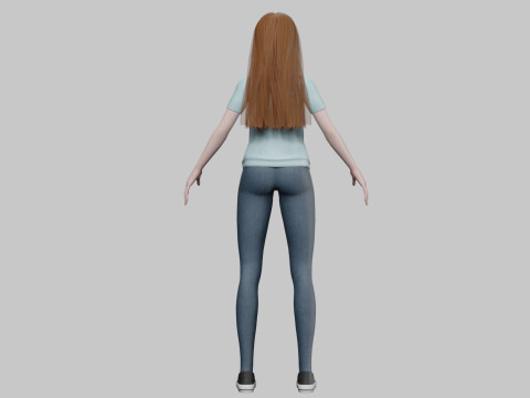 Cute Standard girl V31589 Model 3D
