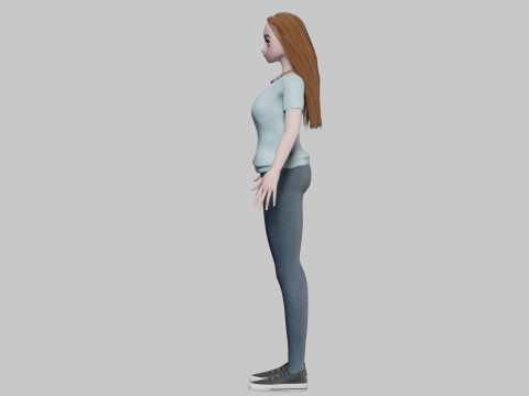 Cute Standard girl V31589 Model 3D