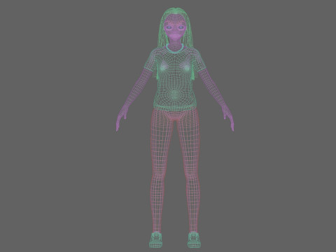 Cute Standard girl V31589 Model 3D